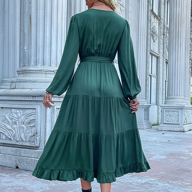 Robe longue en maille côtelée à bretelles
