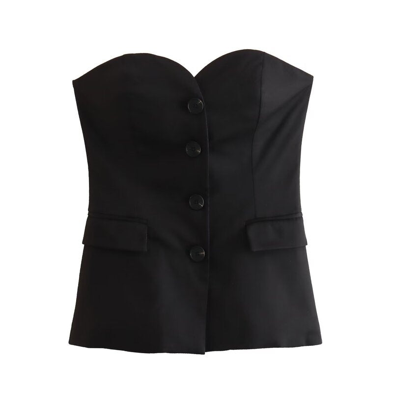 Ensemble élégant à détails pliés et fente latérale