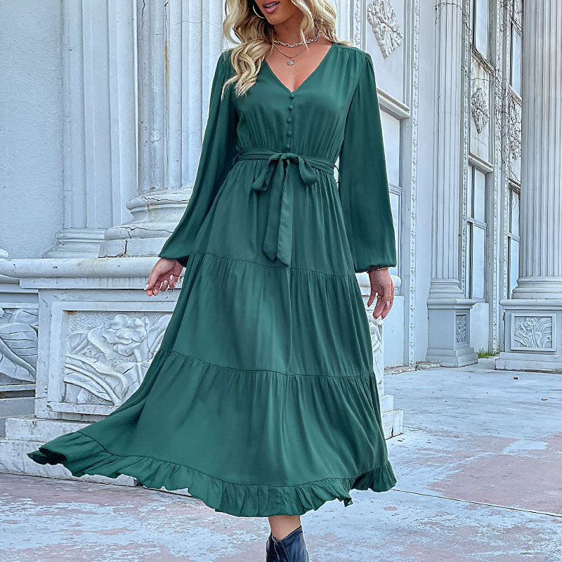 Robe longue en maille côtelée à bretelles