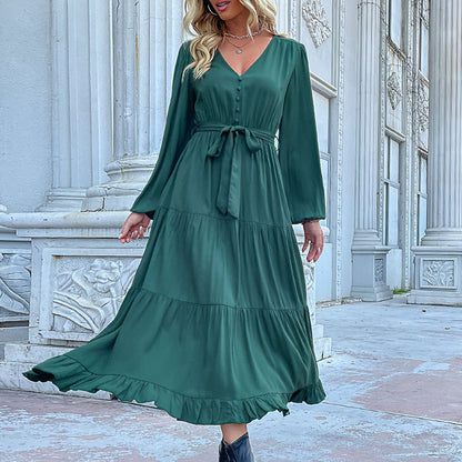 Robe longue en maille côtelée à bretelles