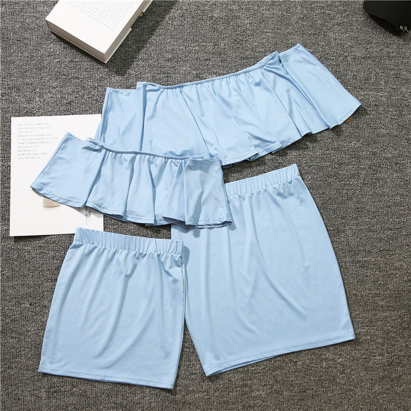 One-Word Ruffled Suit Skirt Mother And Daughter