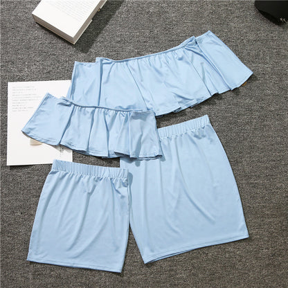 One-Word Ruffled Suit Skirt Mother And Daughter