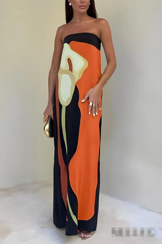 Robe casual longue avec encolure souple