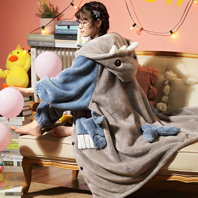Couples Thick Flannel Hooded Pajama Set