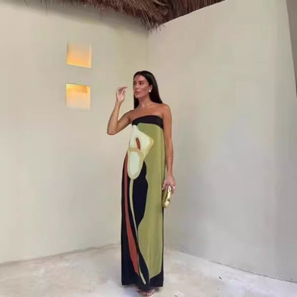 Robe casual longue avec encolure souple