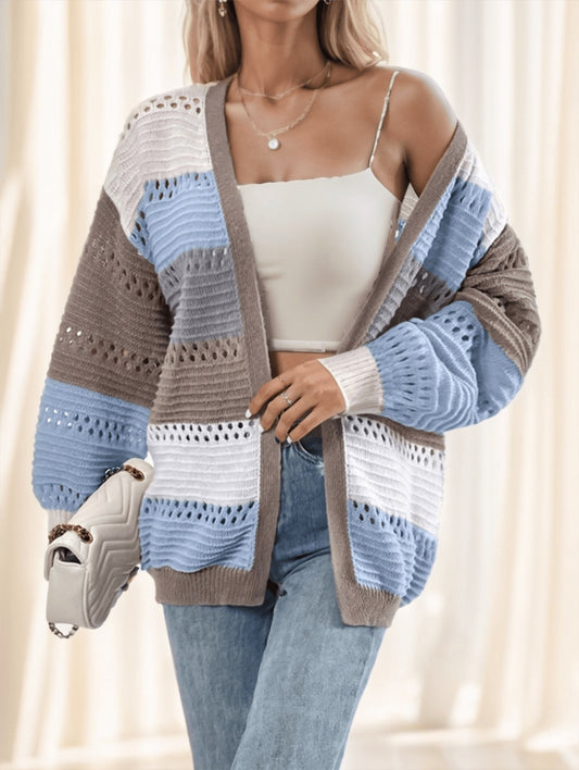 A Multicolored Striped Coat For Ladies