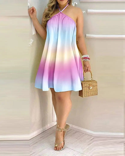 Robe d’été imprimée à épaules dénudées – Coupe mi-longue