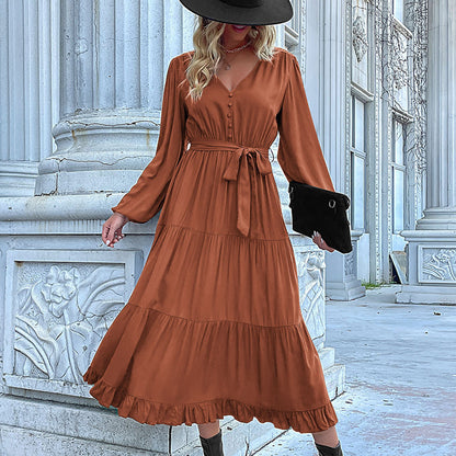 Robe longue en maille côtelée à bretelles