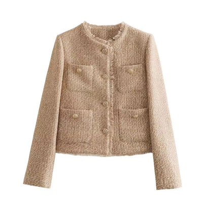 Chic Douillet – Veste Courte en Laine pour la Saison
