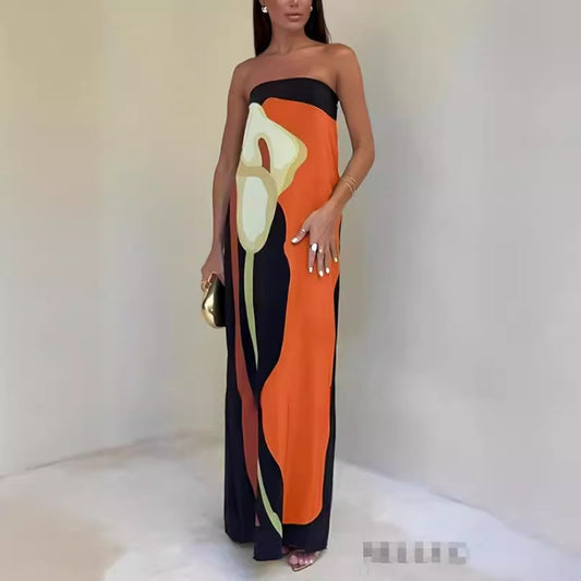 Robe casual longue avec encolure souple