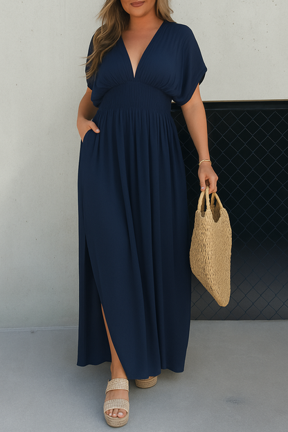 Robe à taille élastique et manches amples