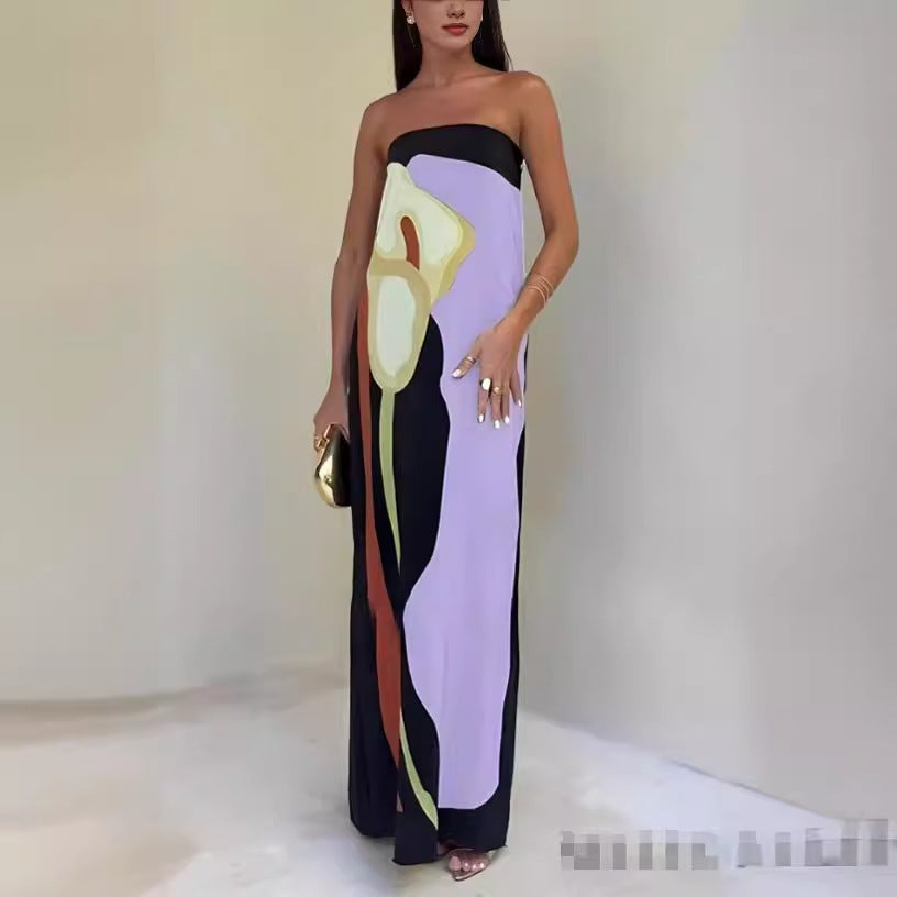 Robe casual longue avec encolure souple