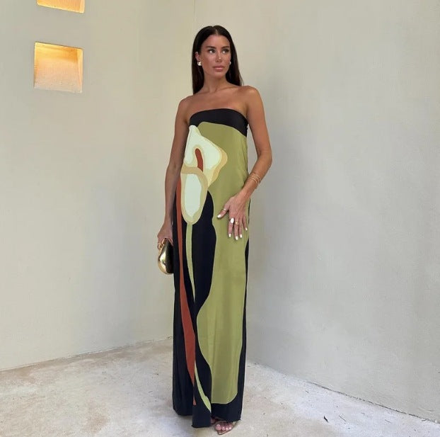 Robe casual longue avec encolure souple
